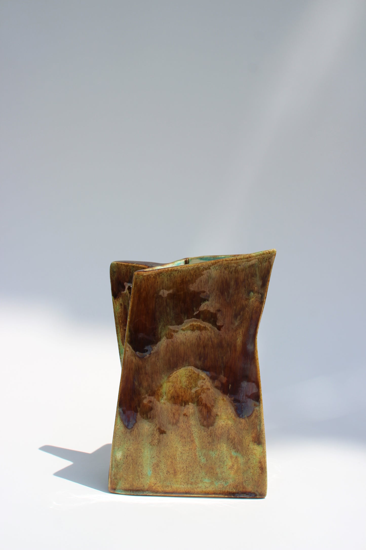 handmade triangle ceramic pitcher