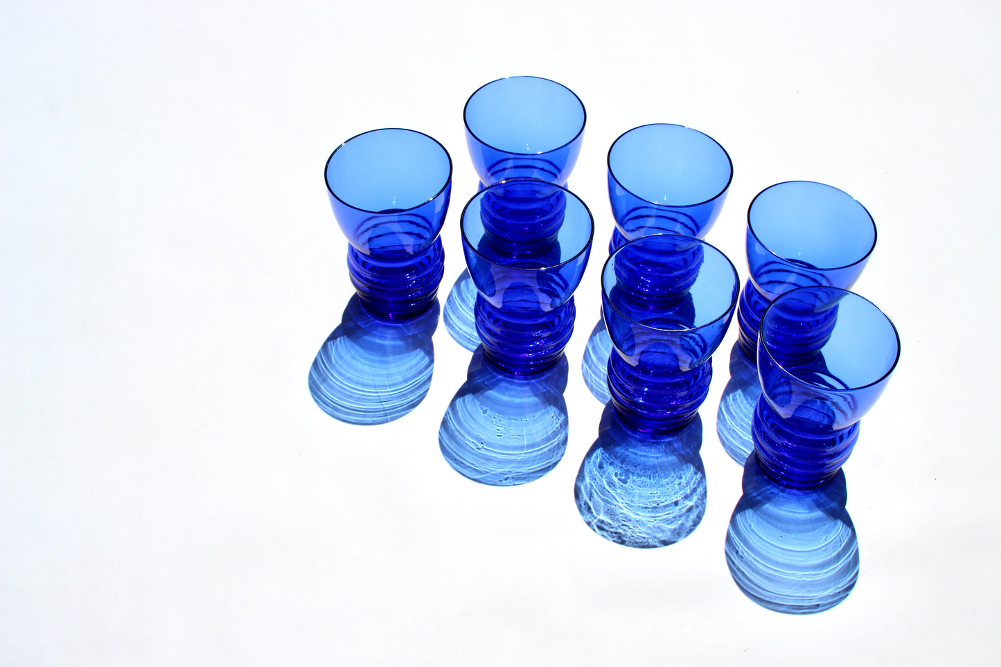 sapphire blue ribbed tumbler glasses (7)