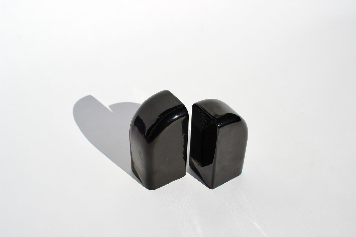 black ceramic s+p shakers