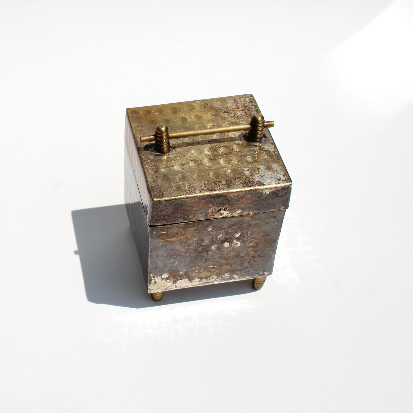 hammered metal trinket box