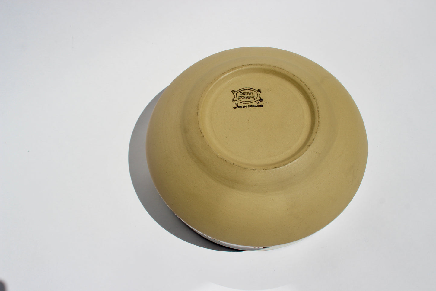 tan + cream stoneware bowl