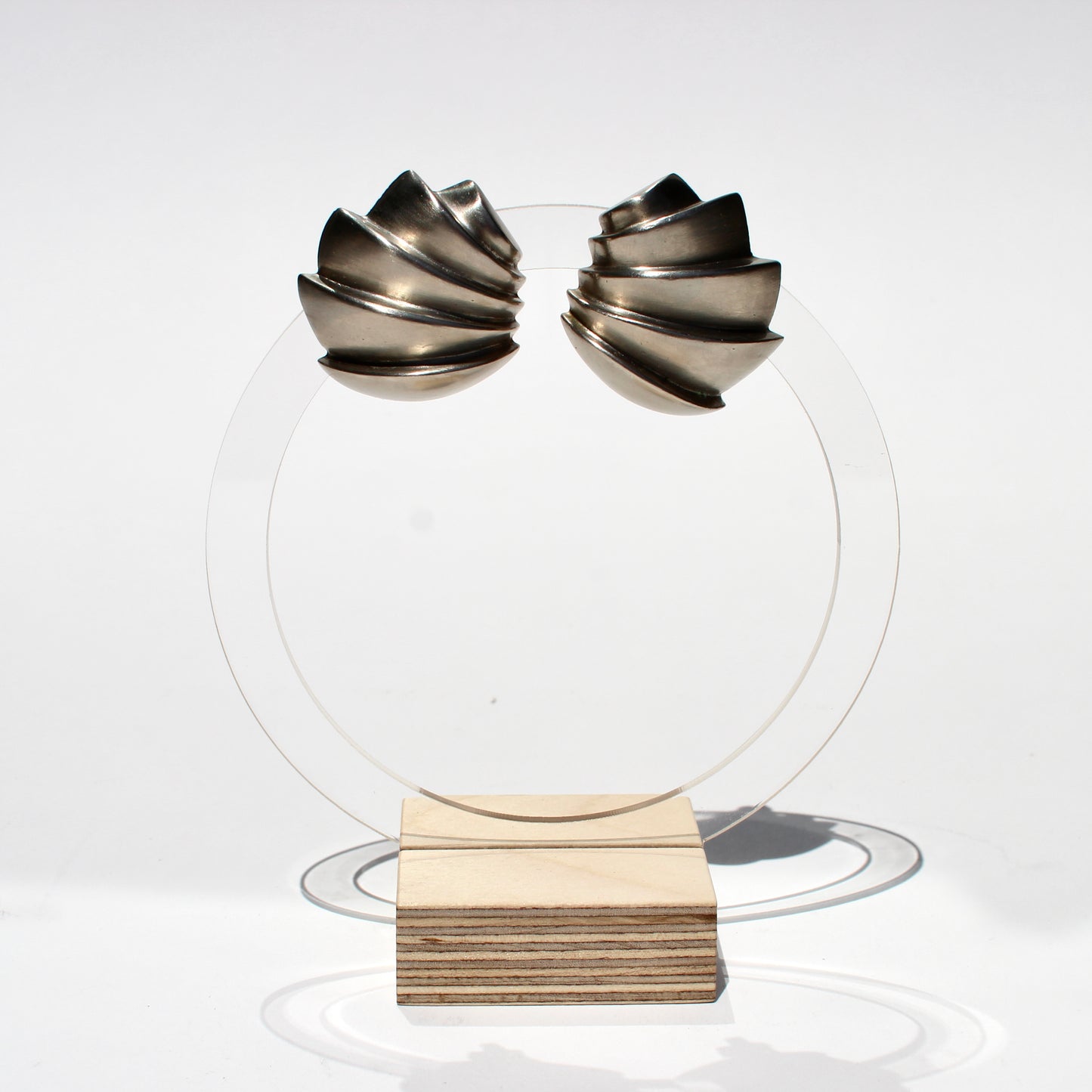 silver armor earrings