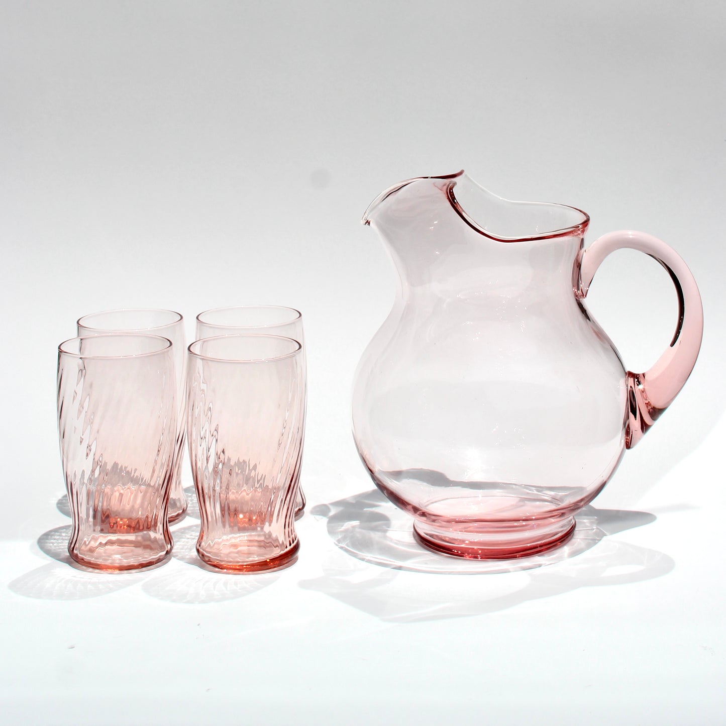 pale pink glass pitcher