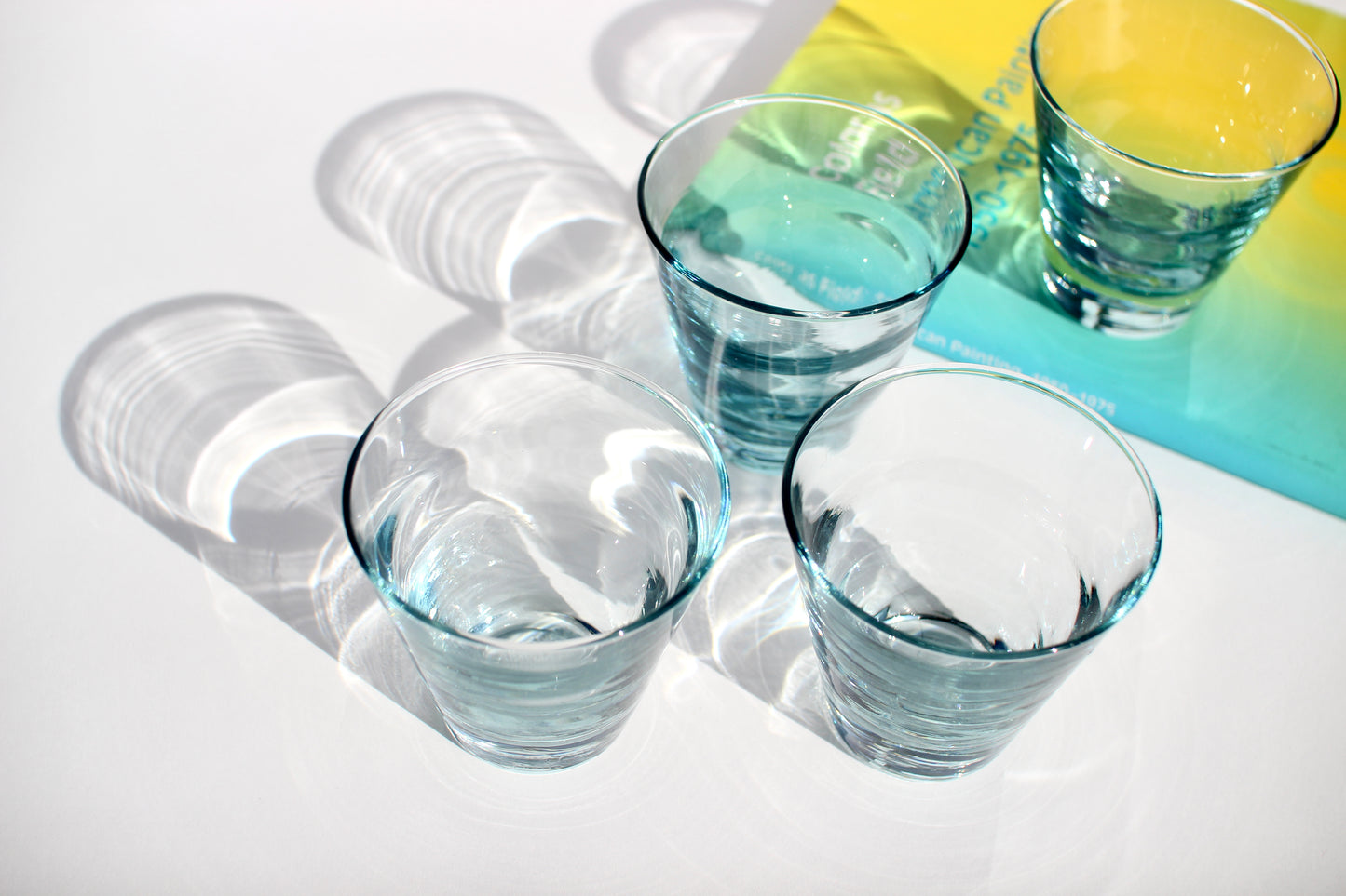 pale blue optic tumblers (4)