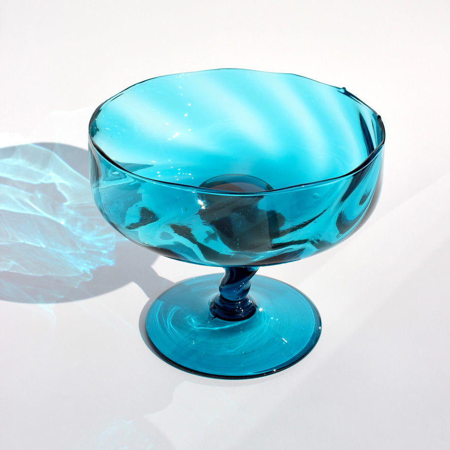 italian peacock blue bowl