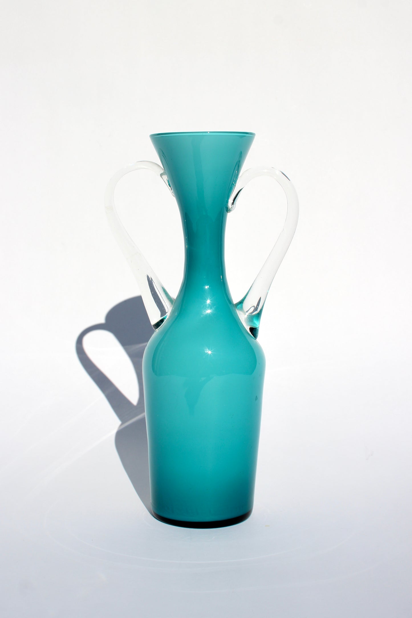 turquoise glass vase