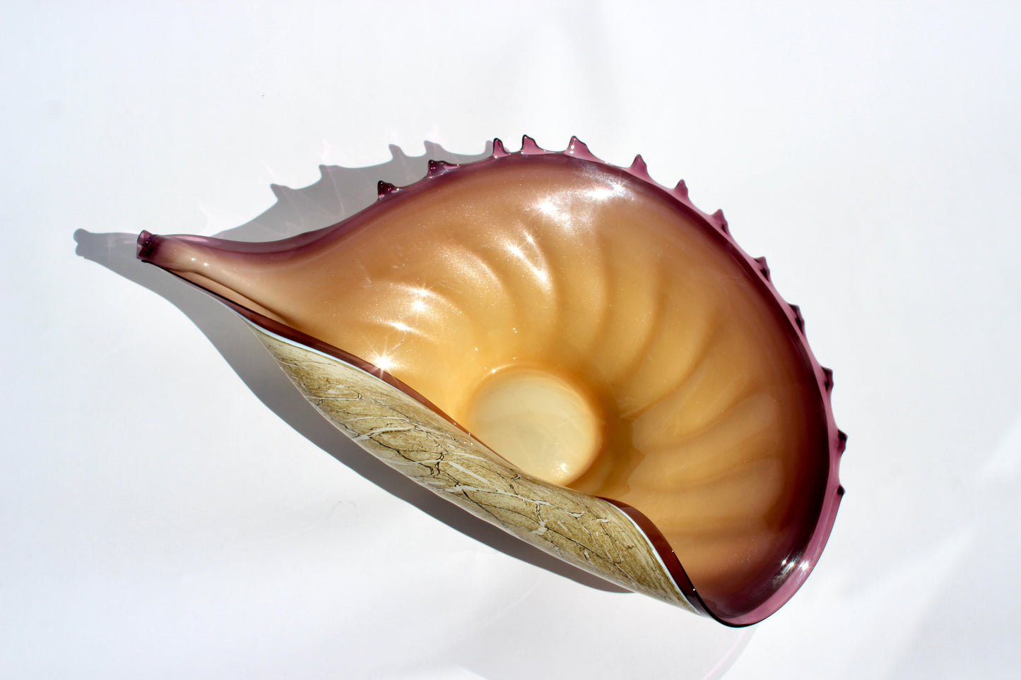 oversized glass conch shell