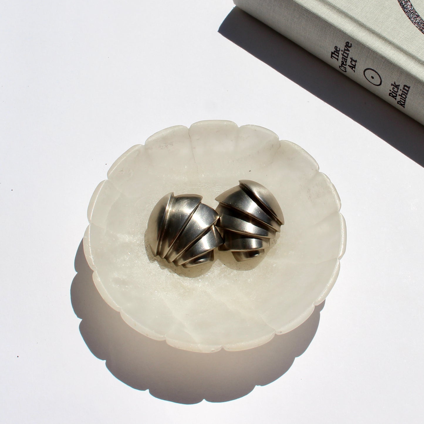 petite scalloped stone dish