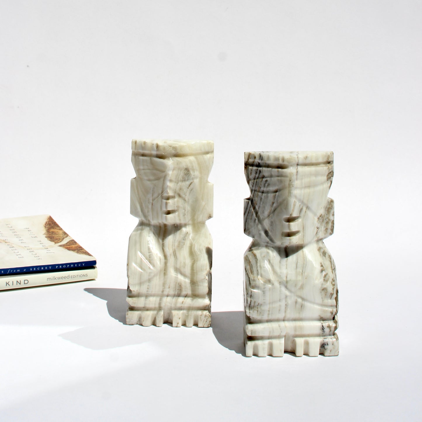 mcm marble aztec bookends