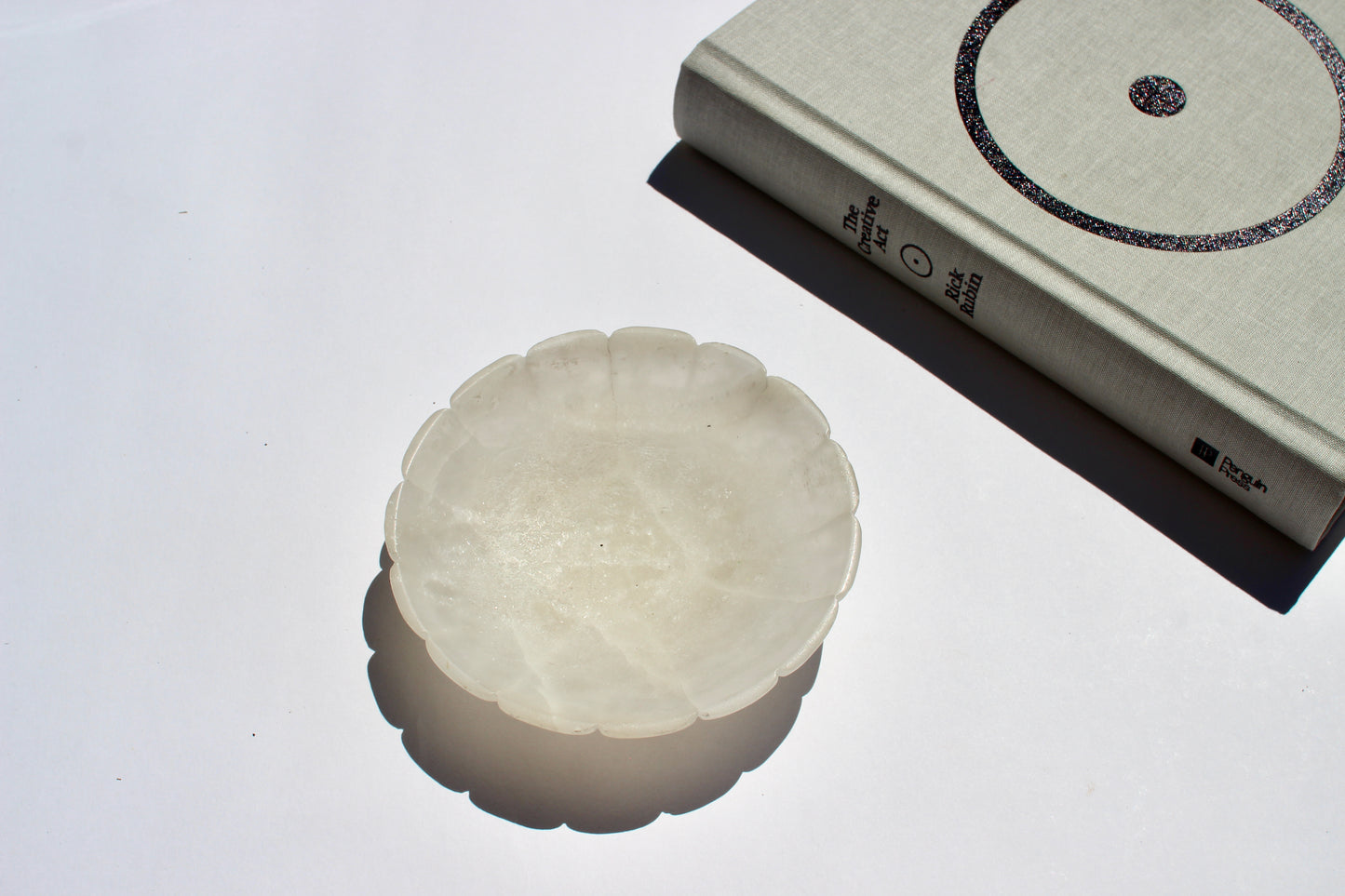 petite scalloped stone dish