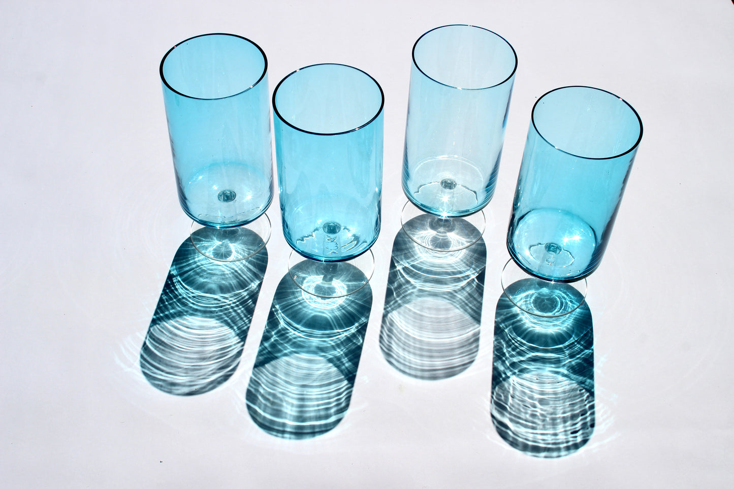 french aqua stemmed water glasses (2)