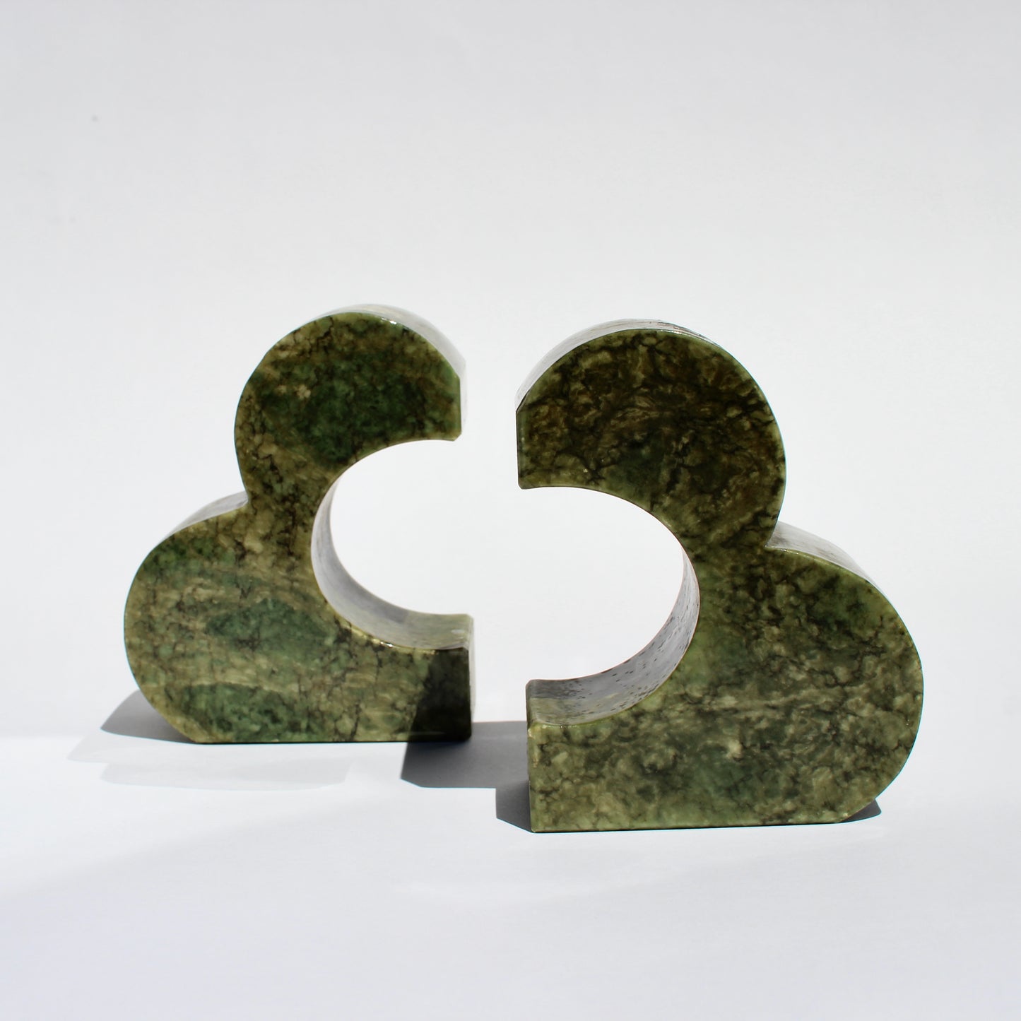 green stone italian bookends