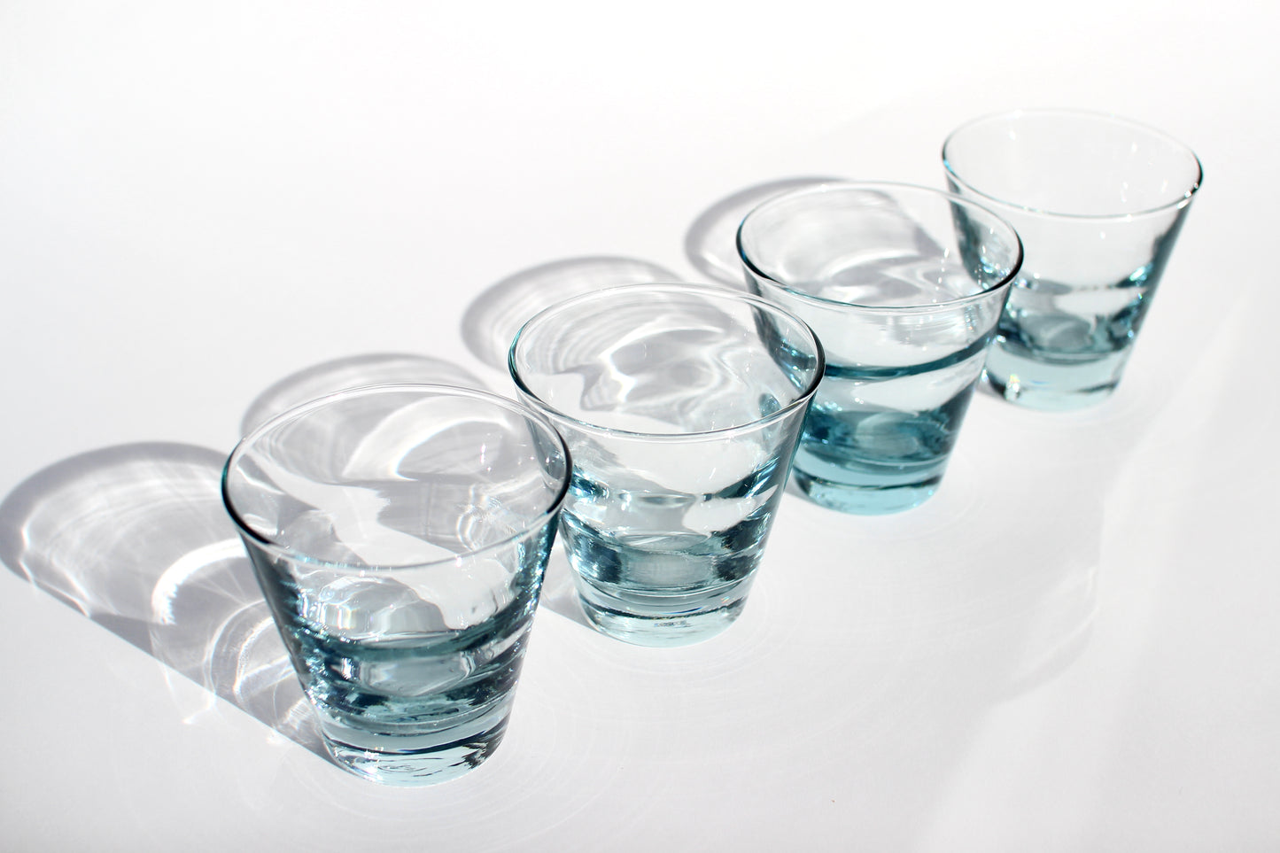 pale blue optic tumblers (4)