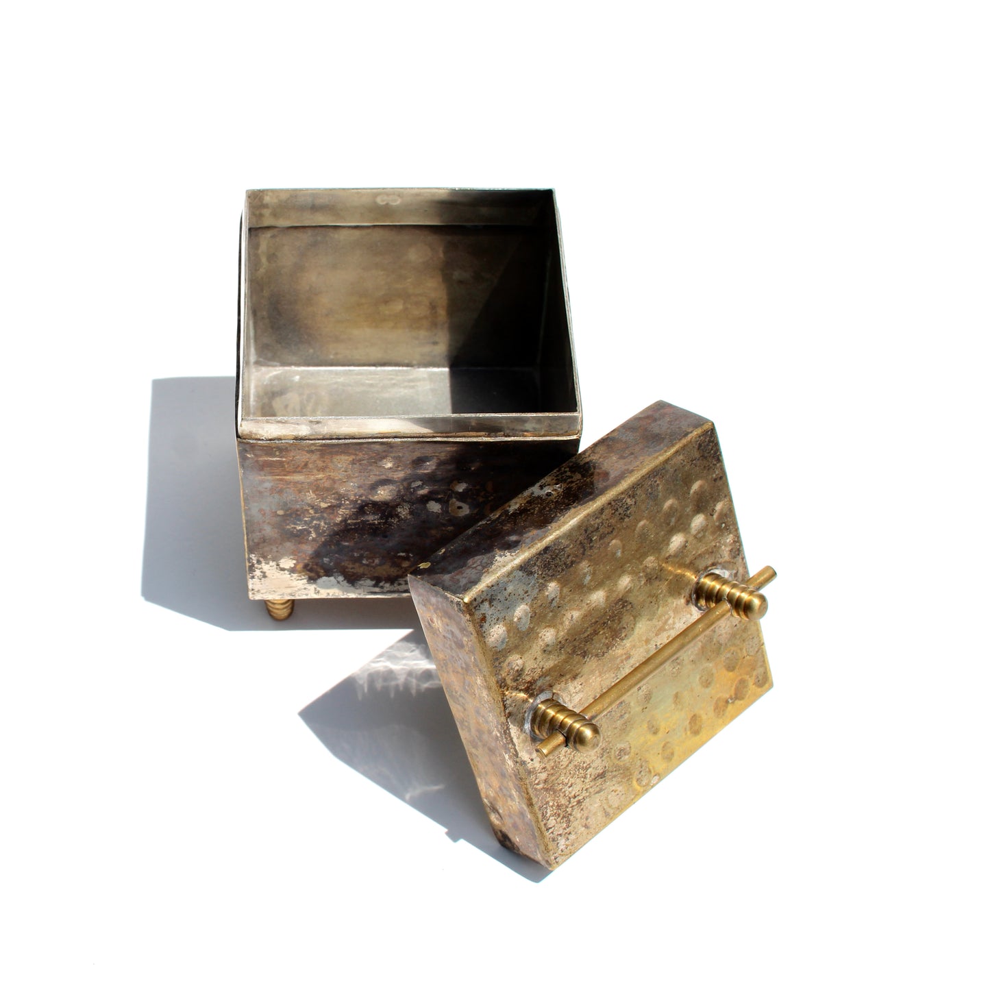 hammered metal trinket box