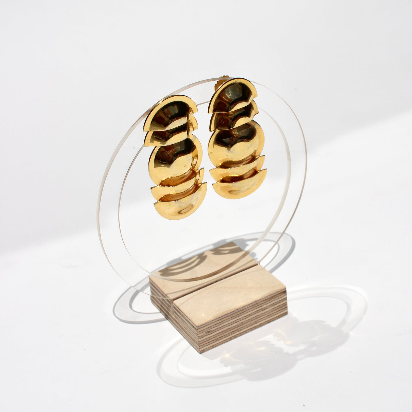 golden armor statement earrings
