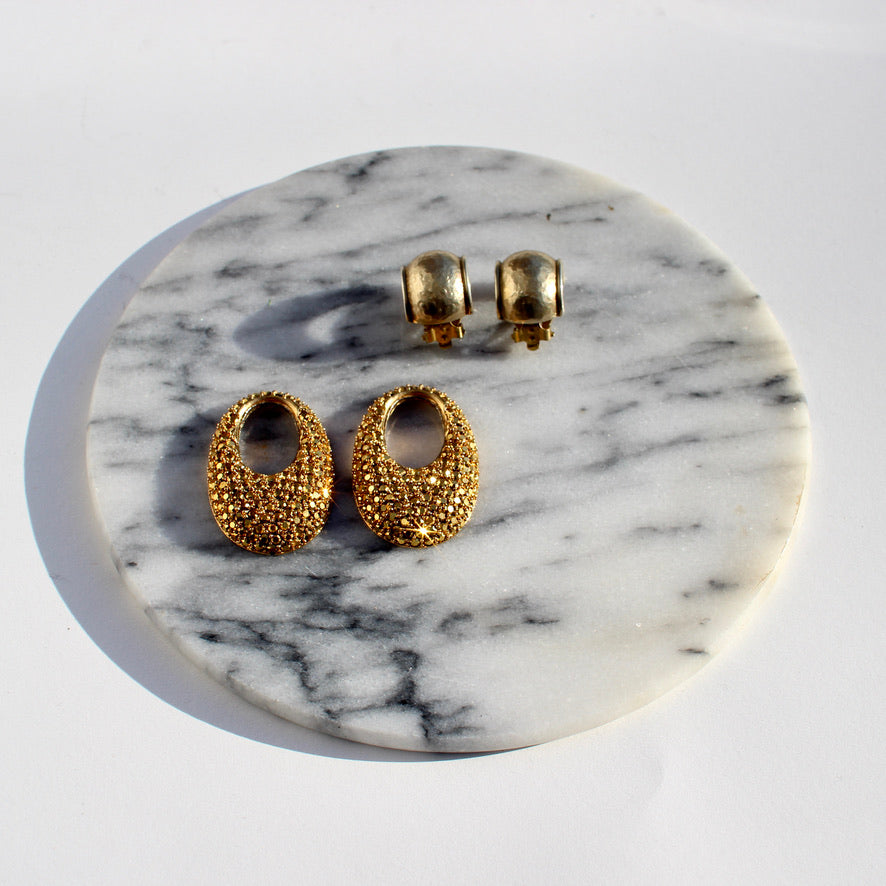 two-piece sparkle clip earrings