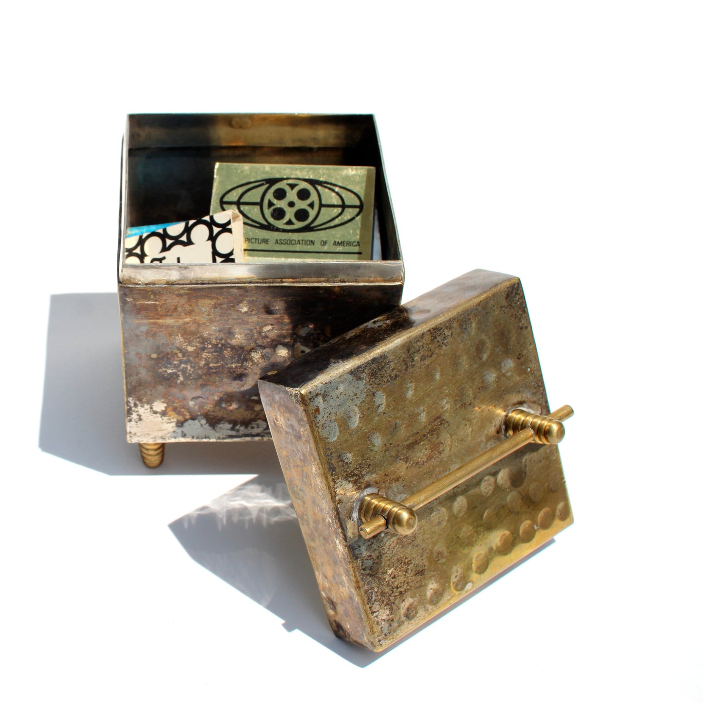 hammered metal trinket box