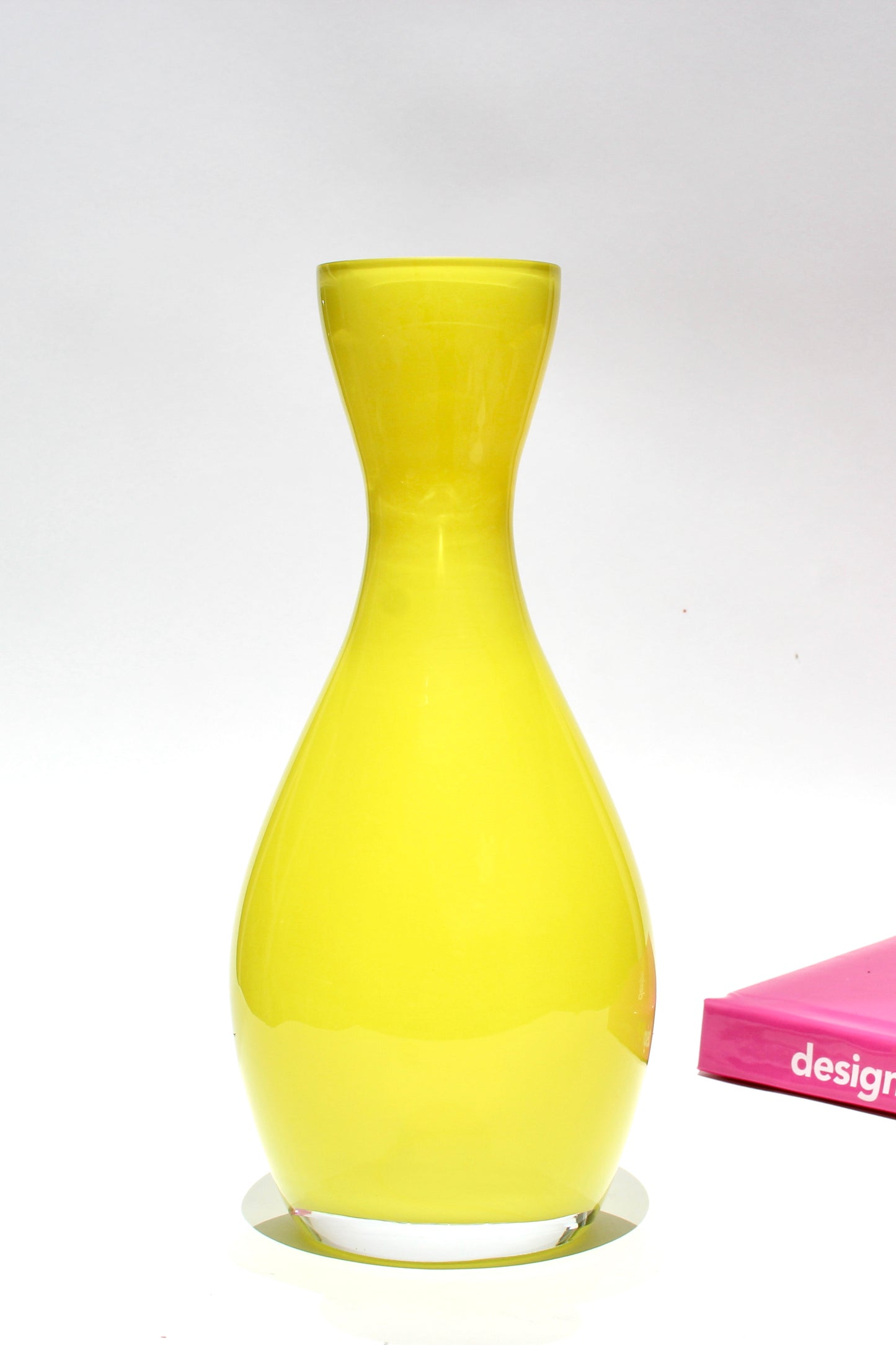 lemon yellow glass vase