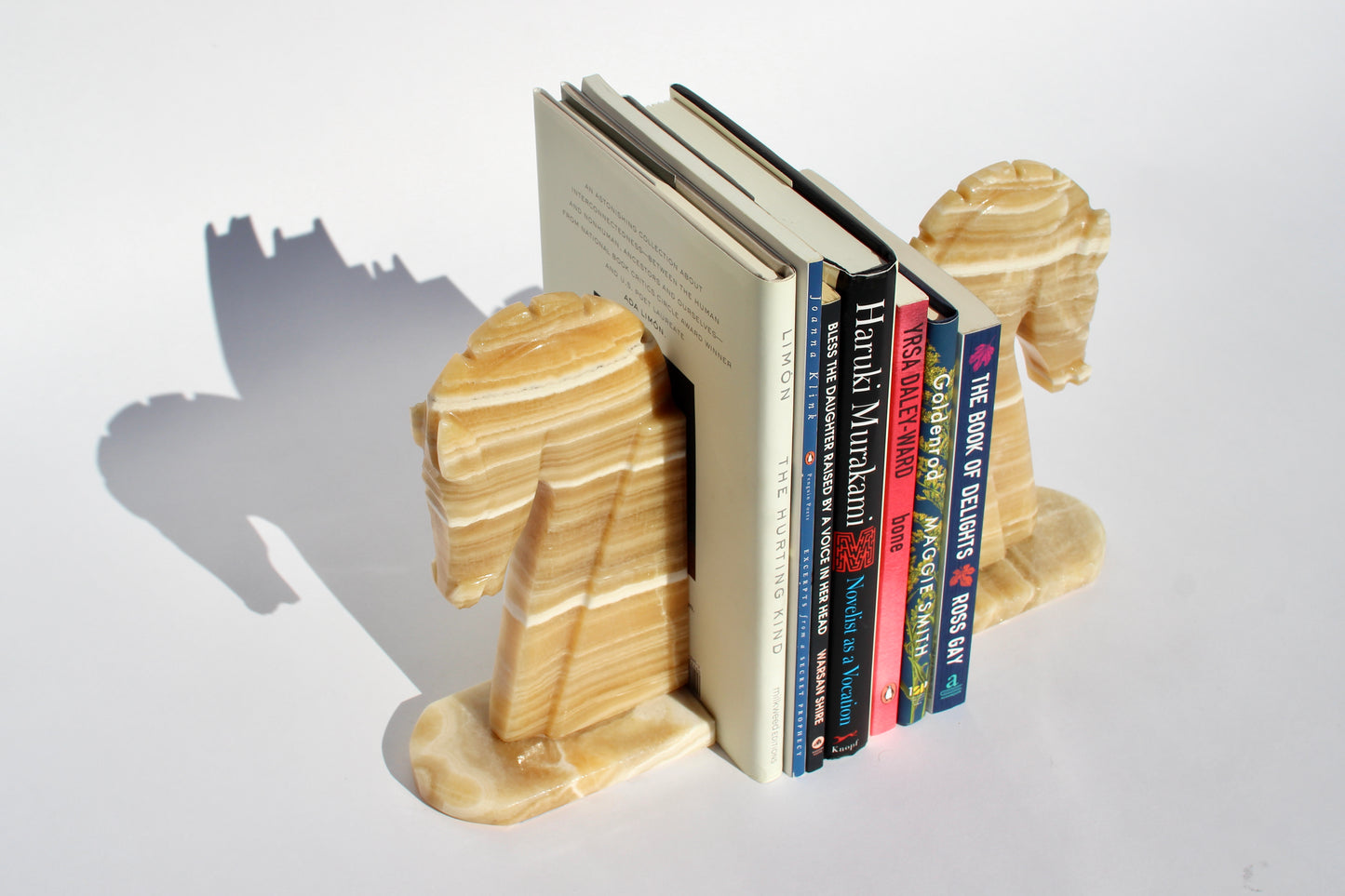 onyx horsehead bookends