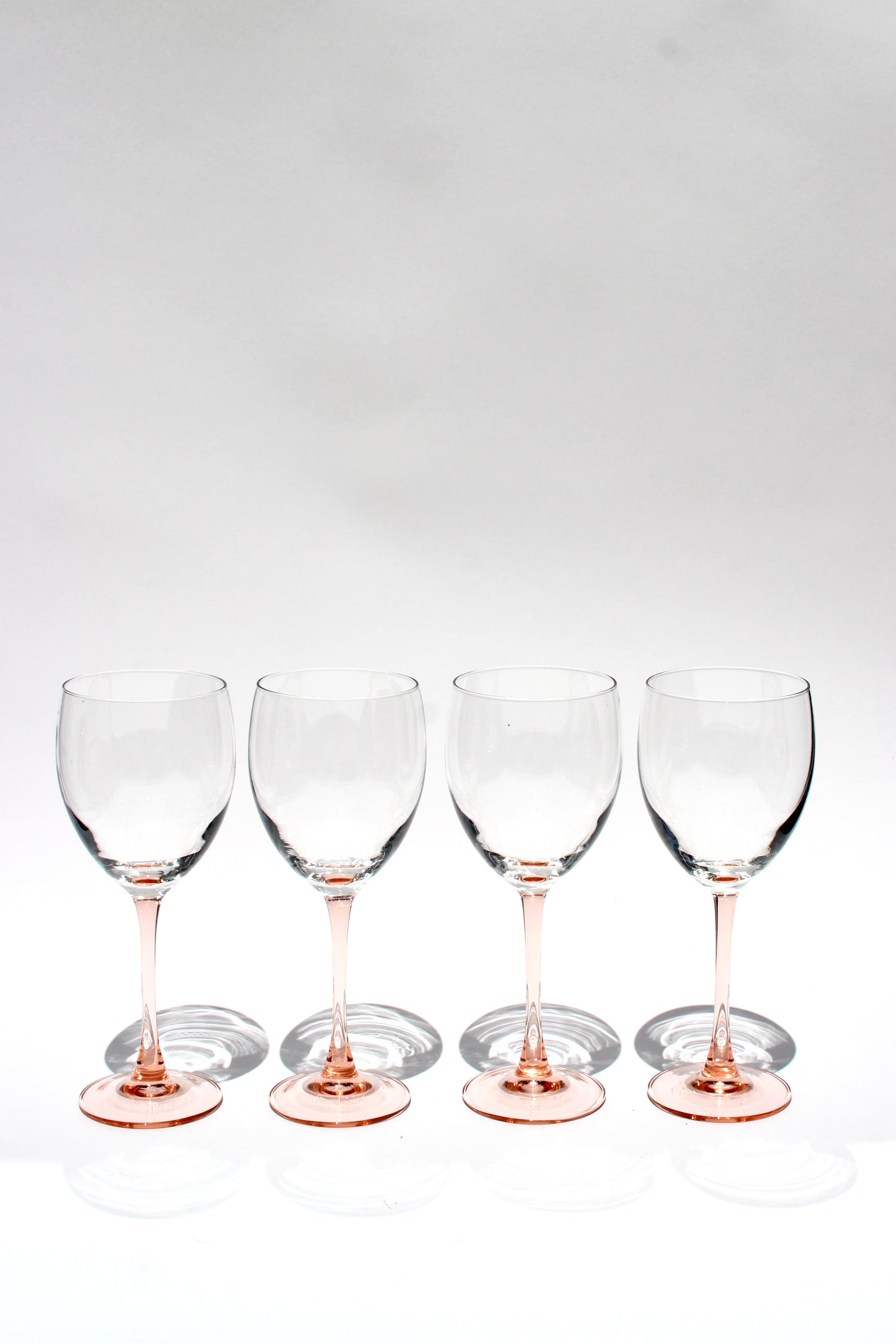 rose stemmed wine glasses (4)