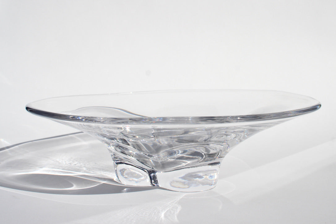 swedish crystal freeform bowl