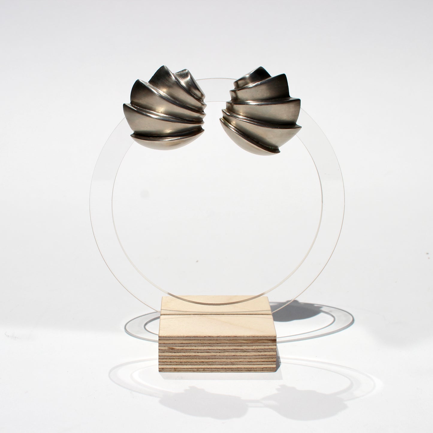 silver armor earrings
