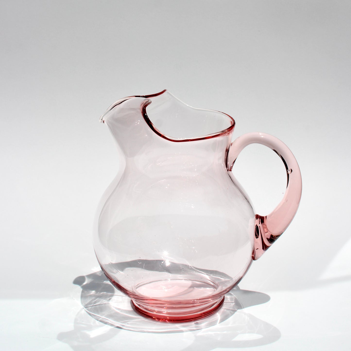 pale pink glass pitcher