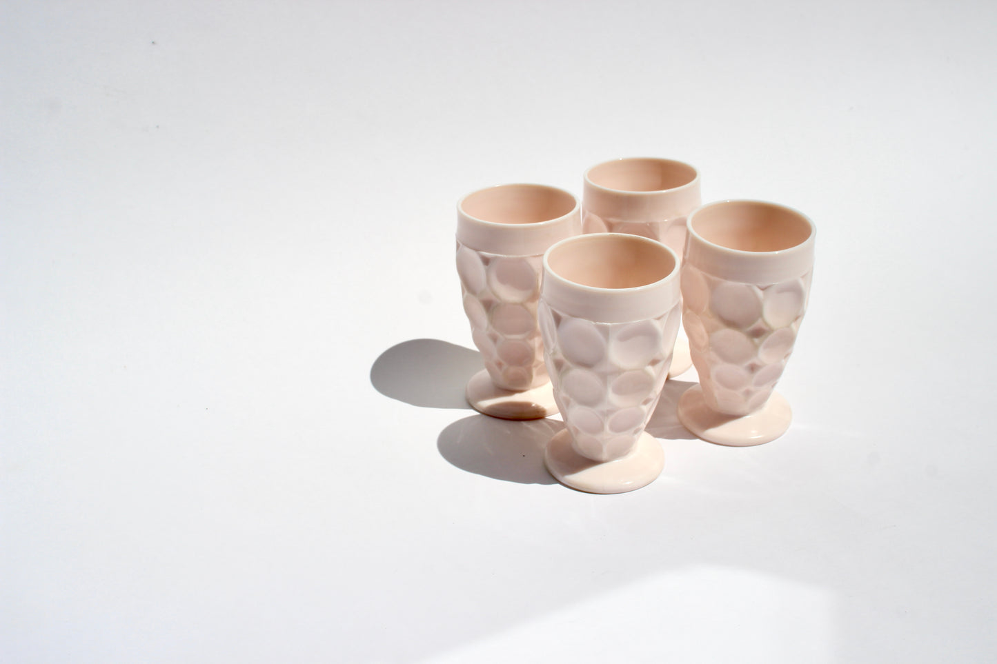 shell pink juice glasses (4)