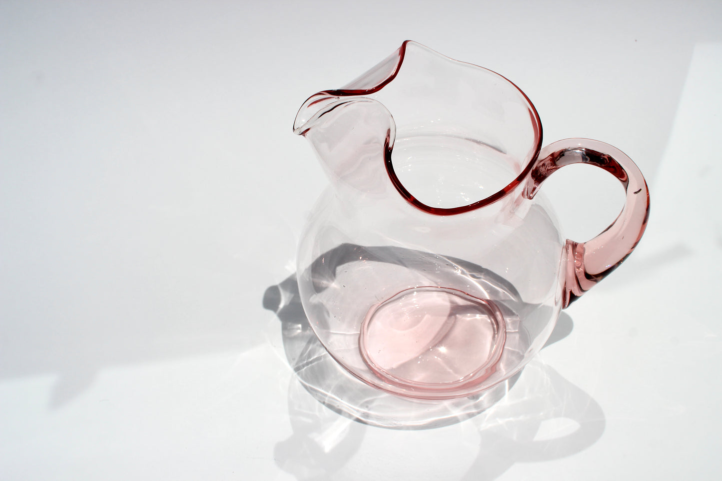 pale pink glass pitcher
