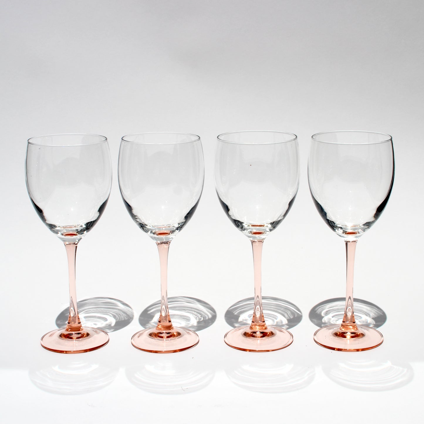 rose stemmed wine glasses (4)
