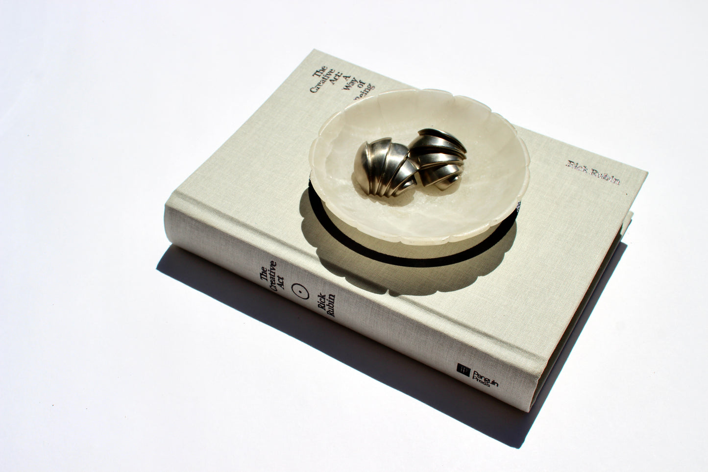 petite scalloped stone dish