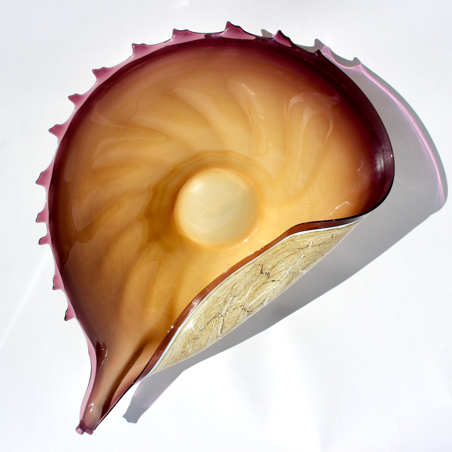 oversized glass conch shell