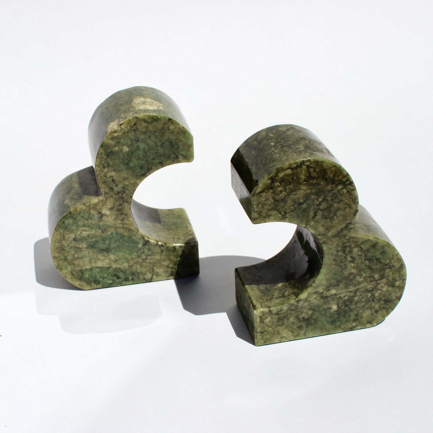 green stone italian bookends