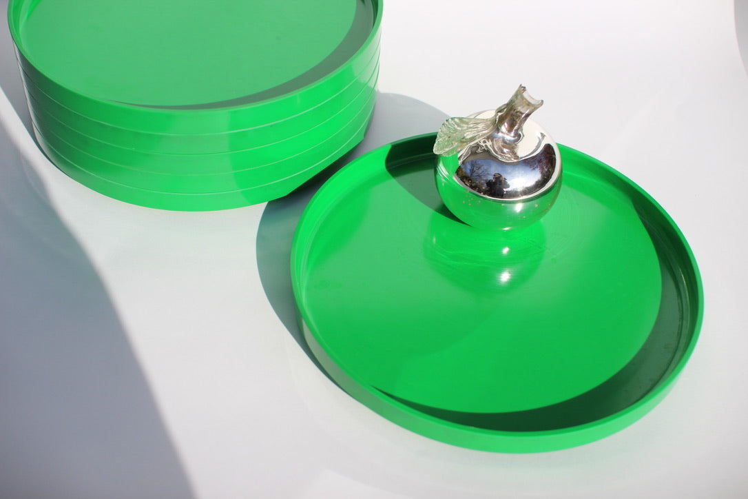 stackable apple green melamine dinner plates