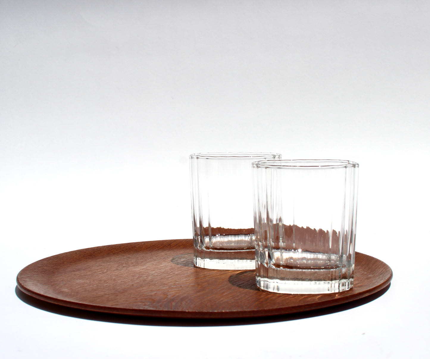 ribbed glass tumblers (2)