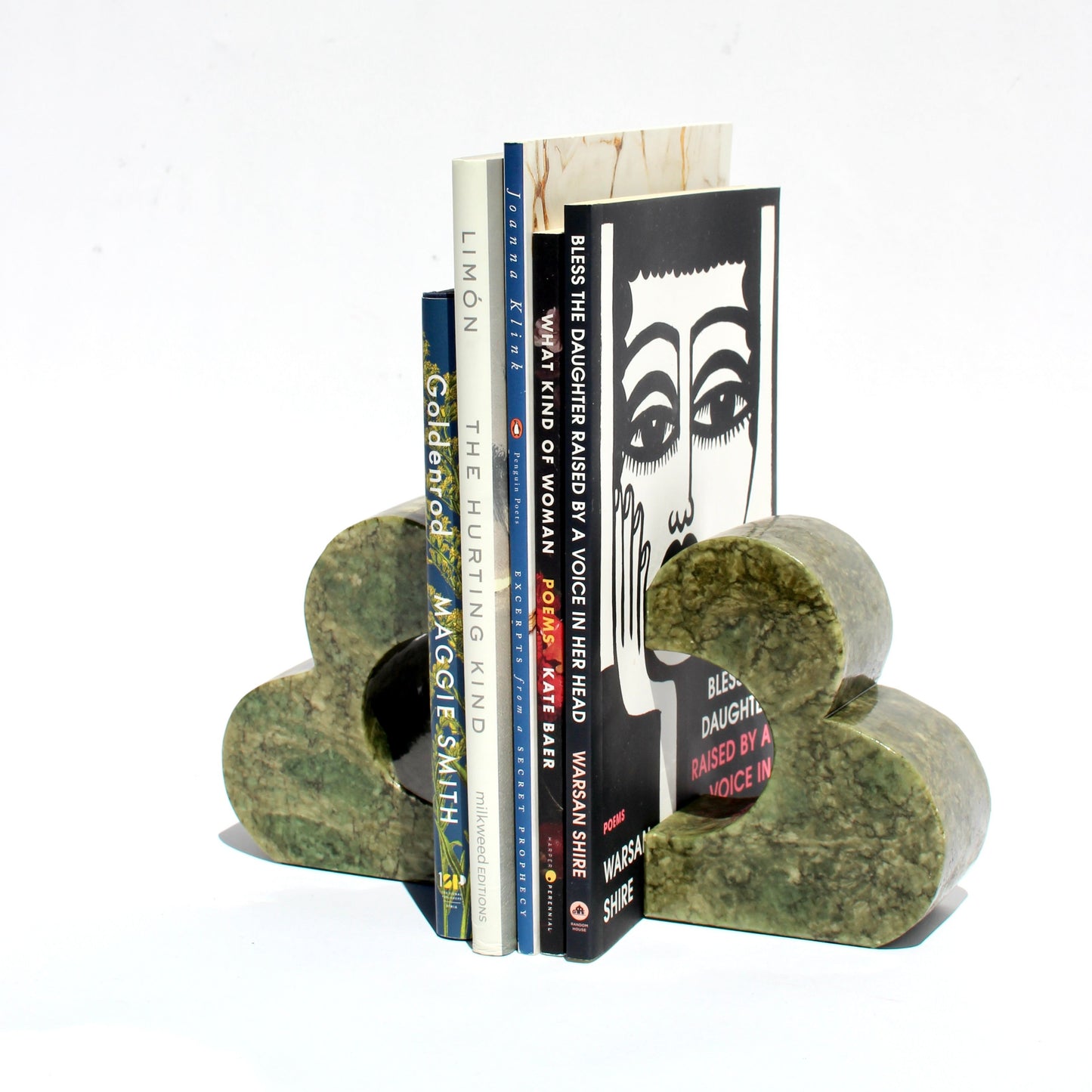 green stone italian bookends