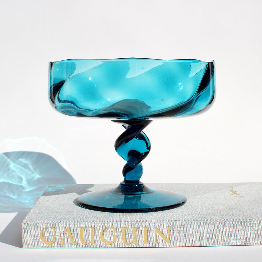 italian peacock blue bowl