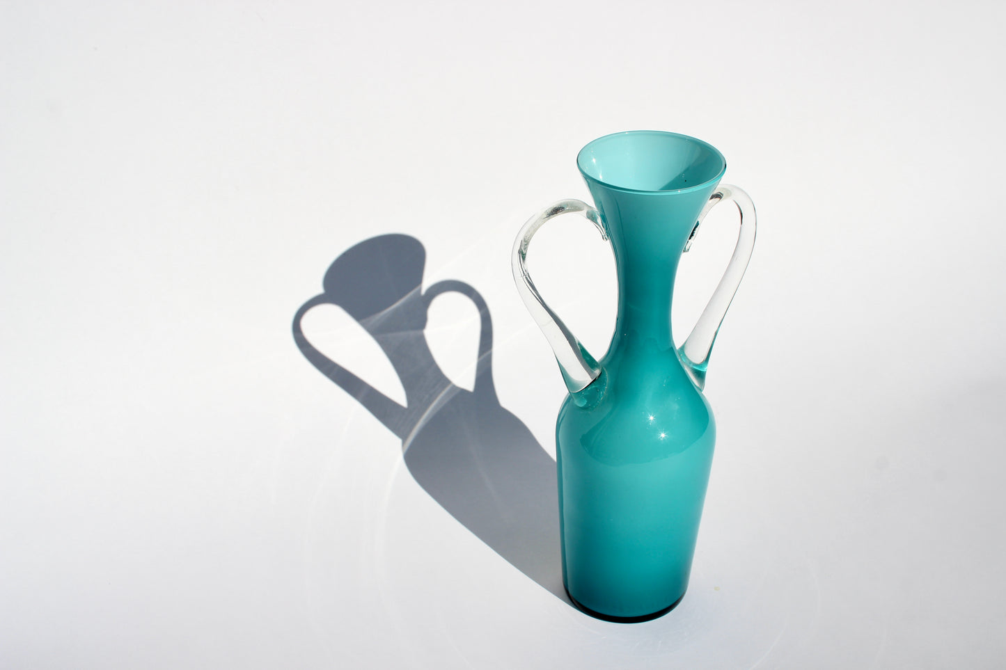 turquoise glass vase