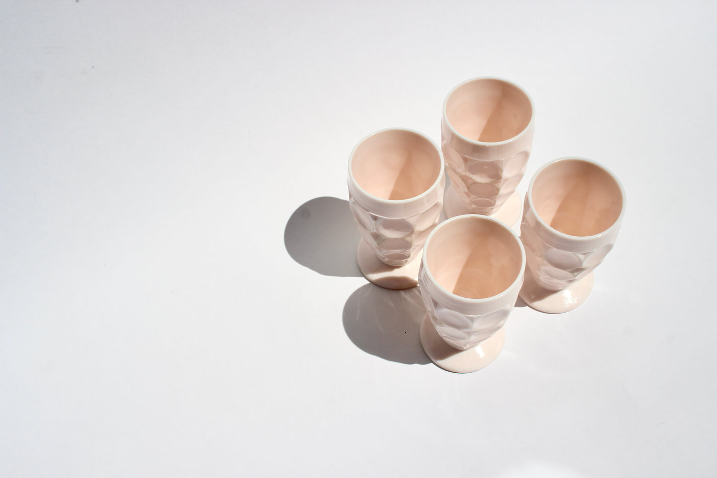 shell pink juice glasses (4)
