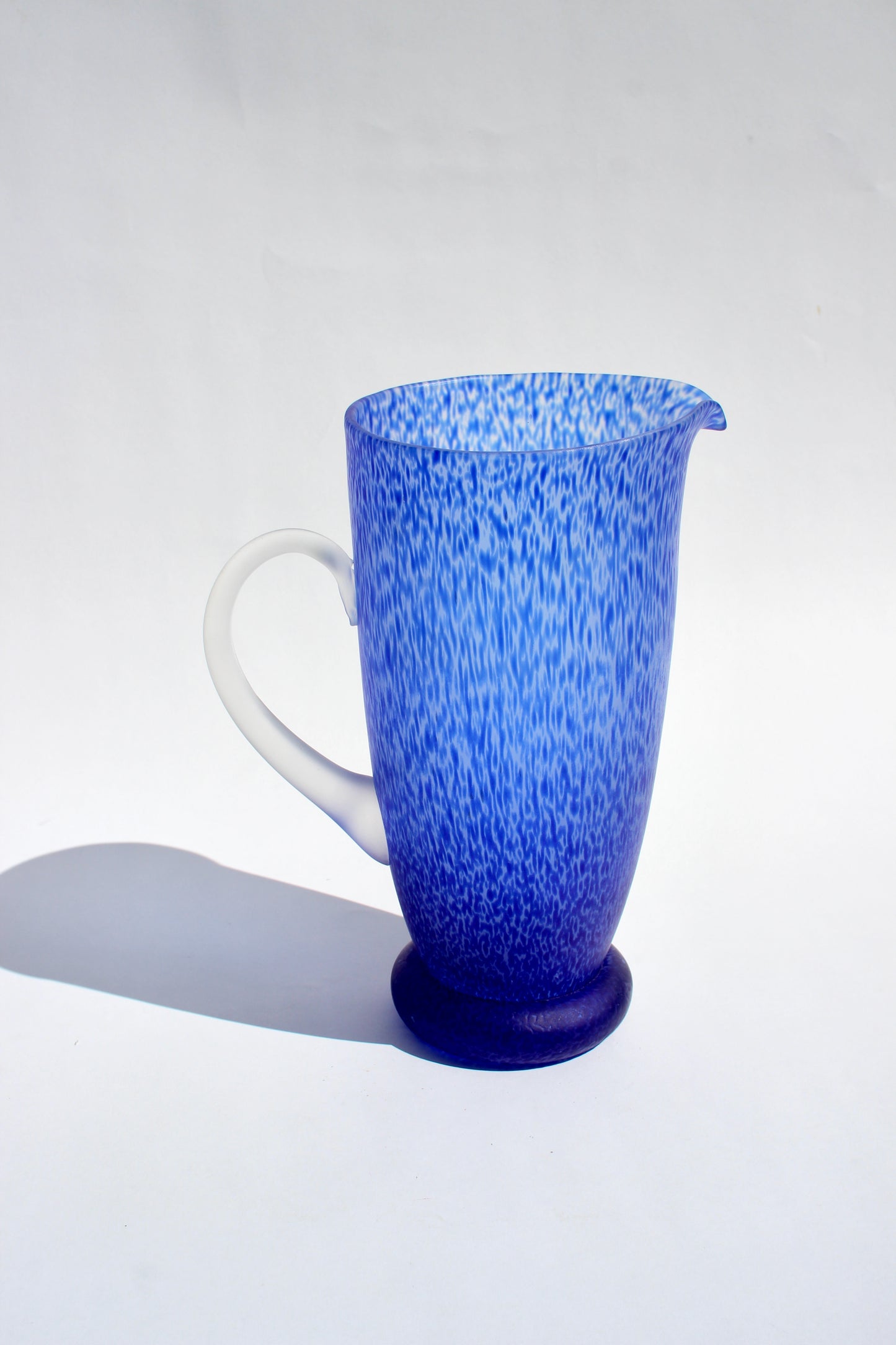 speckled blue satin pitcher