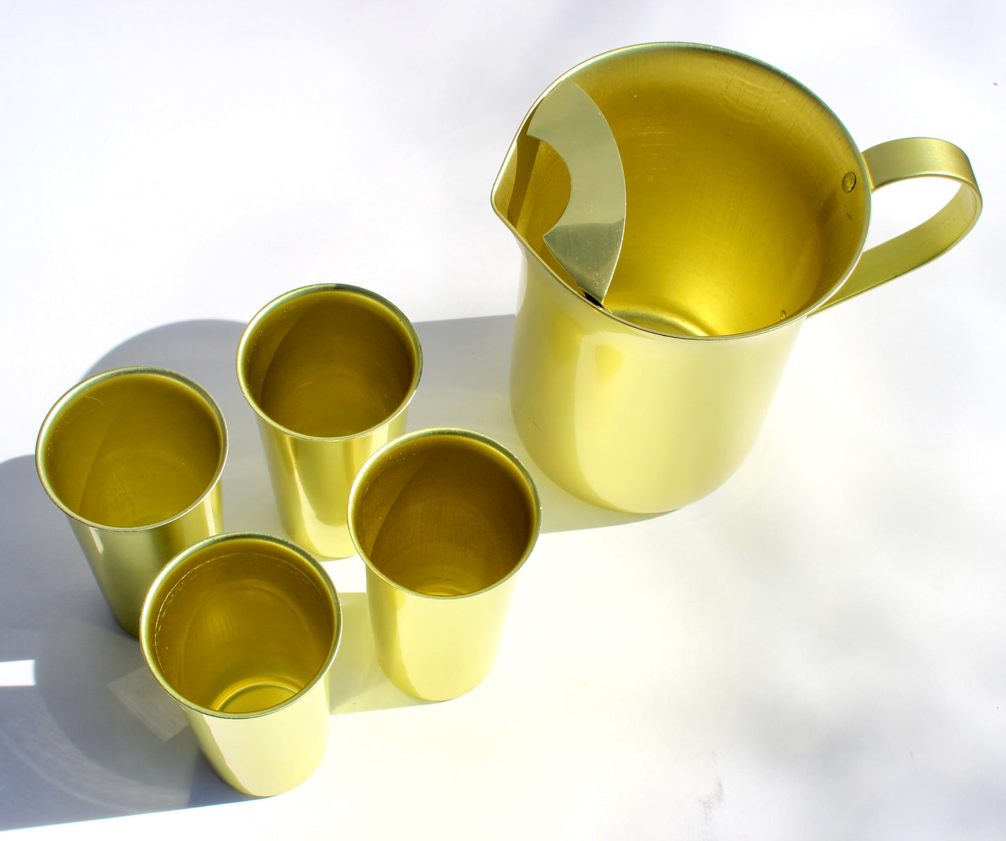 golden aluminum pitcher set