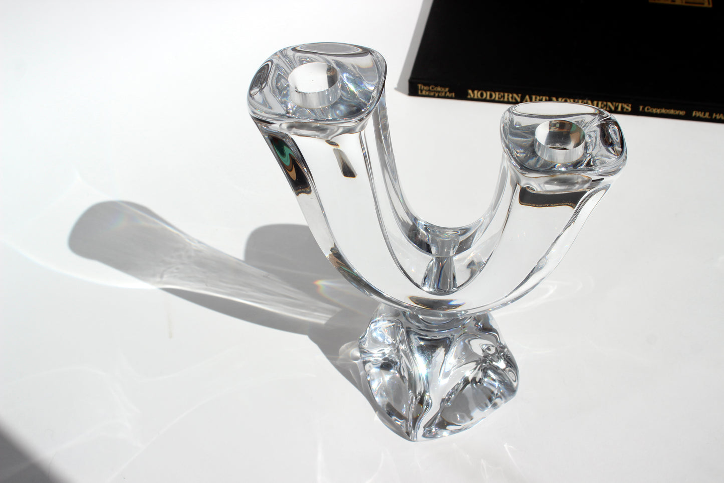 modernist crystal candelabra