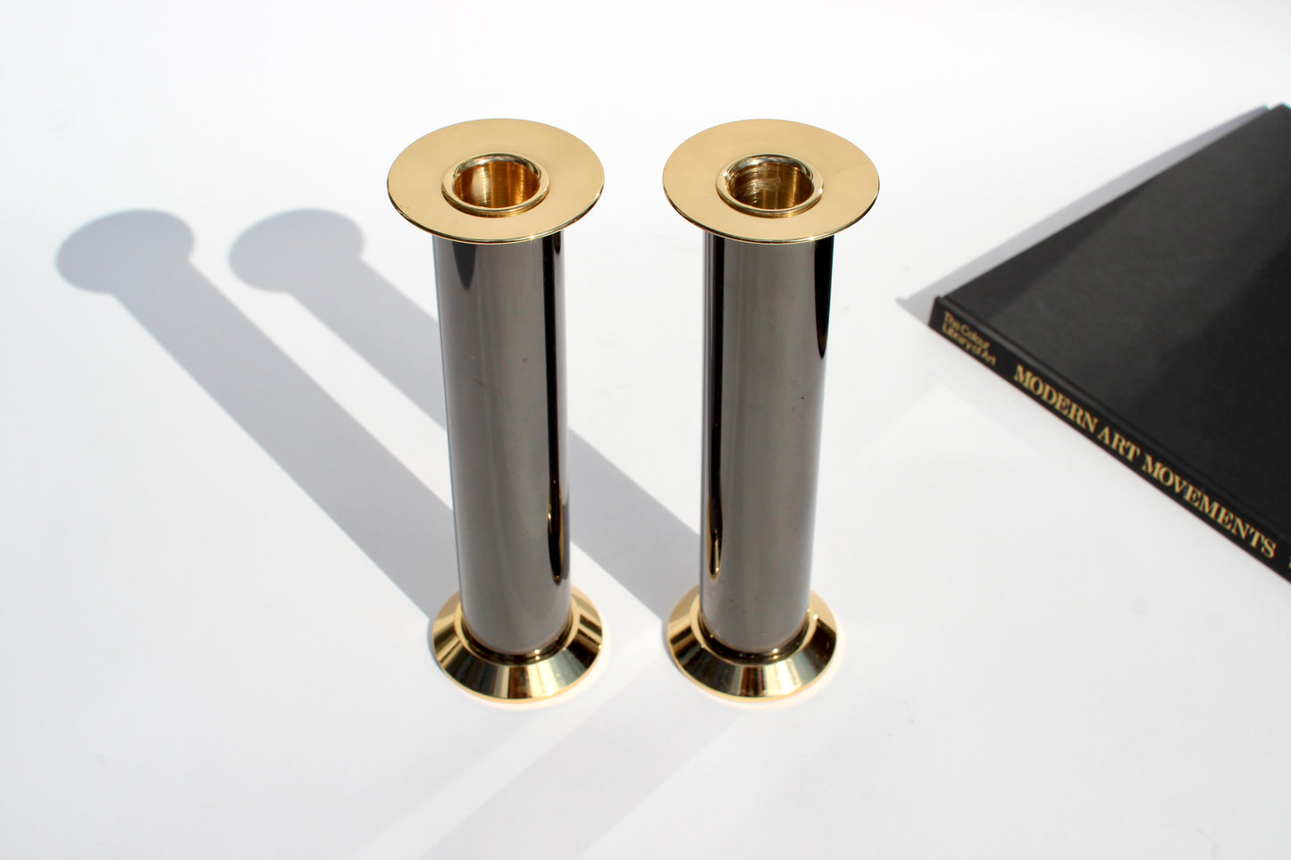 italian mixed metal candle holders