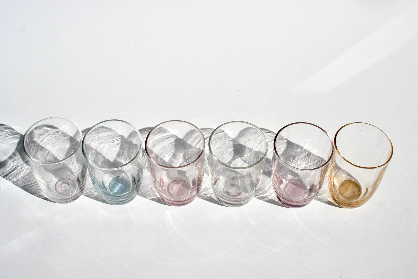 rainbow juice glasses (6)