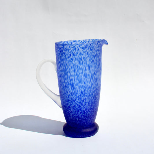 speckled blue satin pitcher