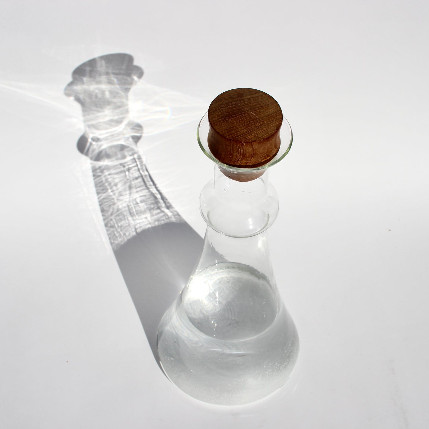 dansk teak + glass decanter