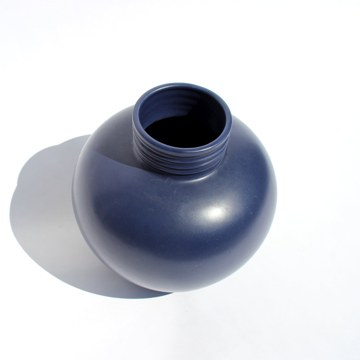 large navy ceramic vase