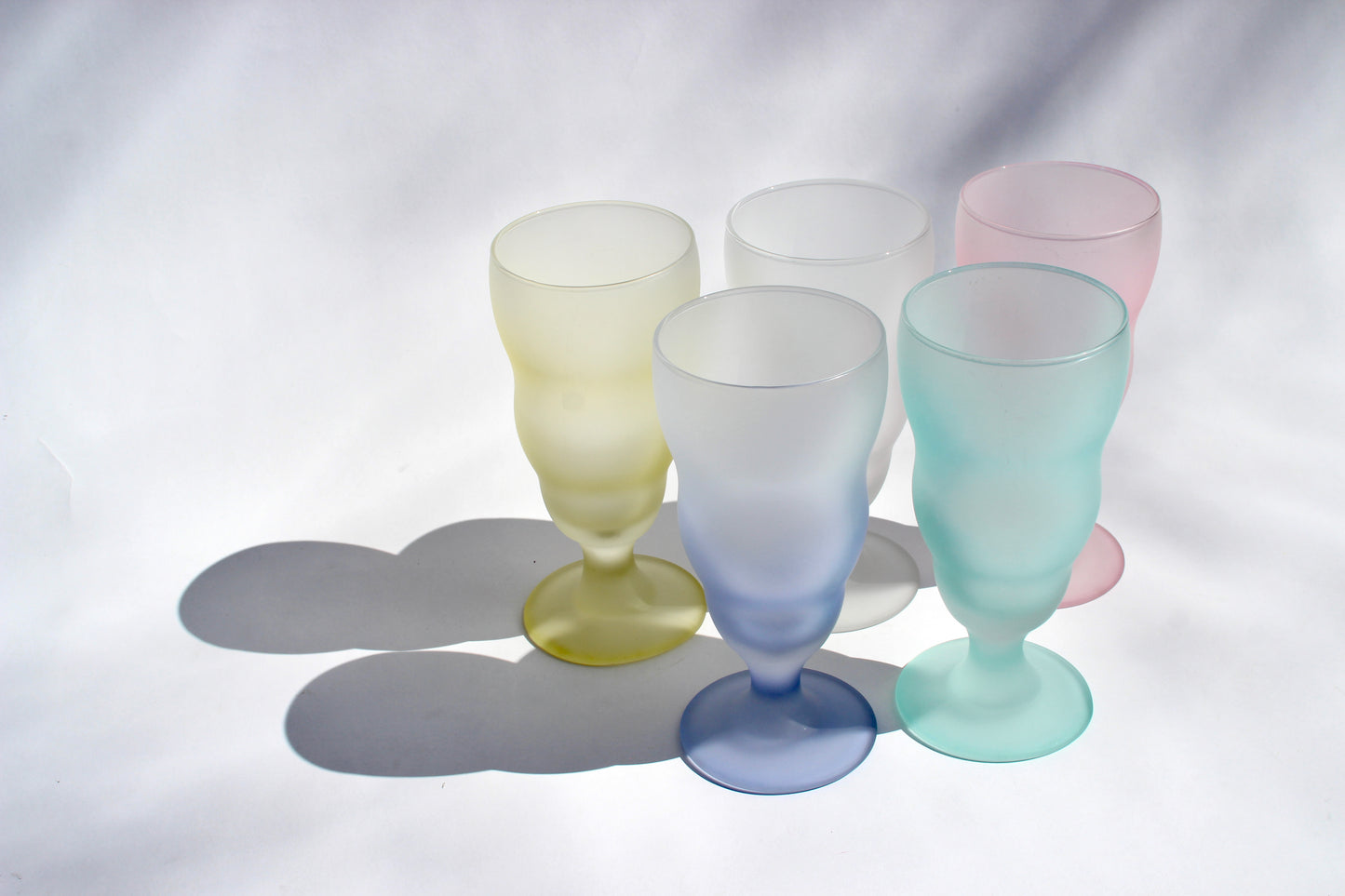 satin pastel sundae glasses
