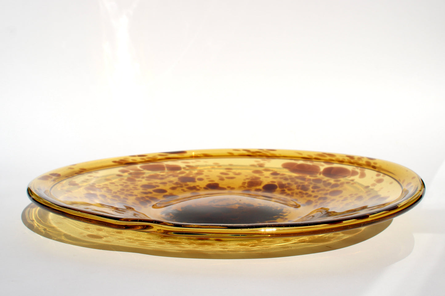 tortoise blown glass platter