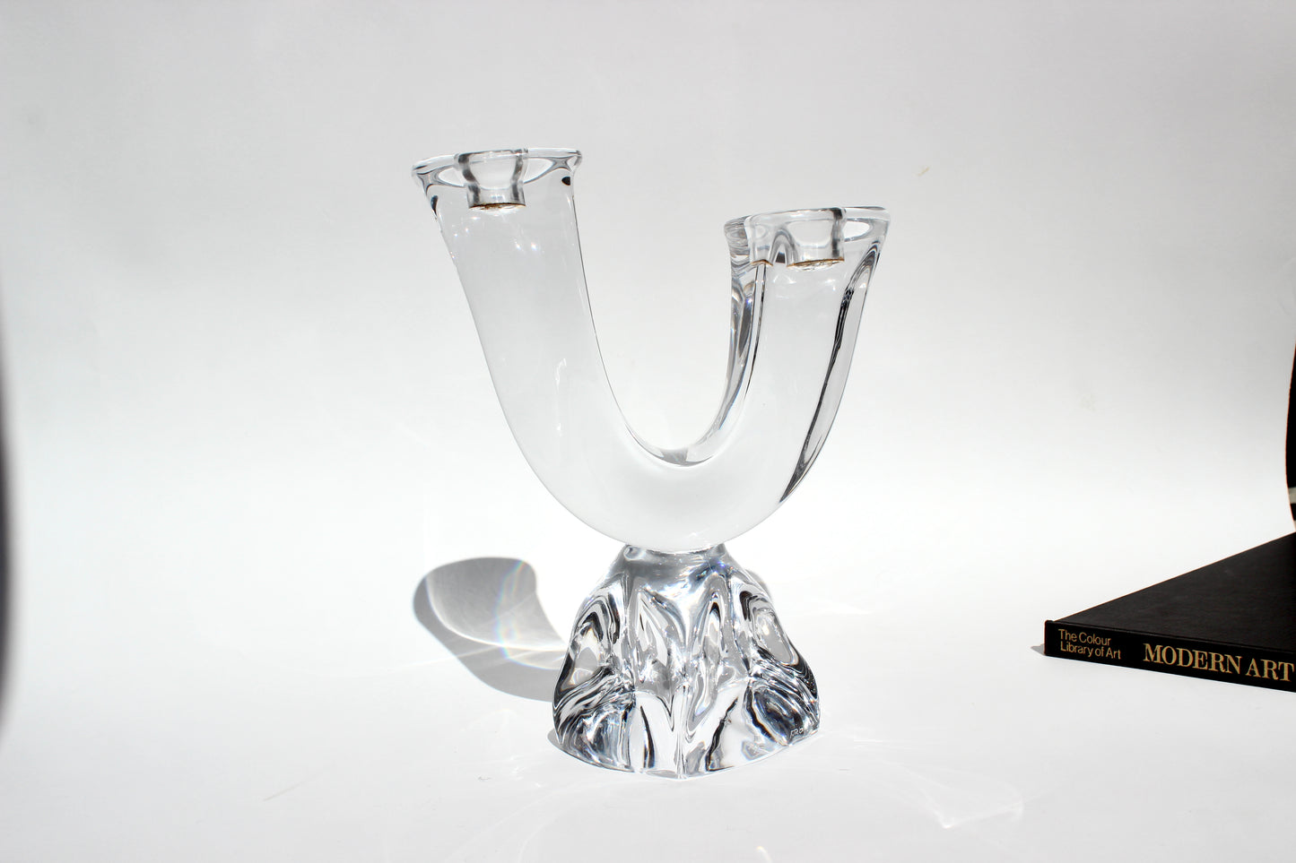 modernist crystal candelabra
